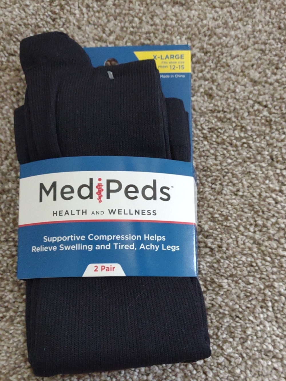 Men's Supportive Compression Dress Socks - Black (2 Pack)